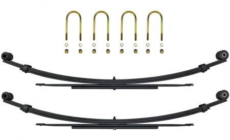 2x verstrkte Heavy Duty Blattfeder FIAT Ducato Typ 280/290 , 5 Lagen,  1981-1994 + 4 Briden
