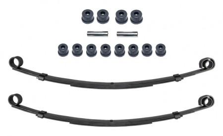 2x Blattfeder verstrkt fr Suzuki LJ80, Set fr die Vorderachse mit je 4 Lagen + Polyurethan Buchsen