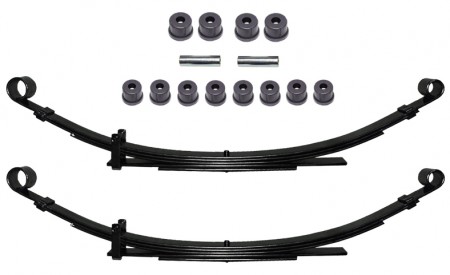 2x Blattfeder verstrkt fr Suzuki LJ80 Hinterachse mit 5 Lagen + Polyurethan Buchsen Set